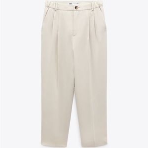 Zara TEXTURED ANKLE PANTS size M